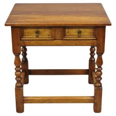 Antique L & J G Leopold Stickley Jacobean Cherry Wood One Drawer End Side Table