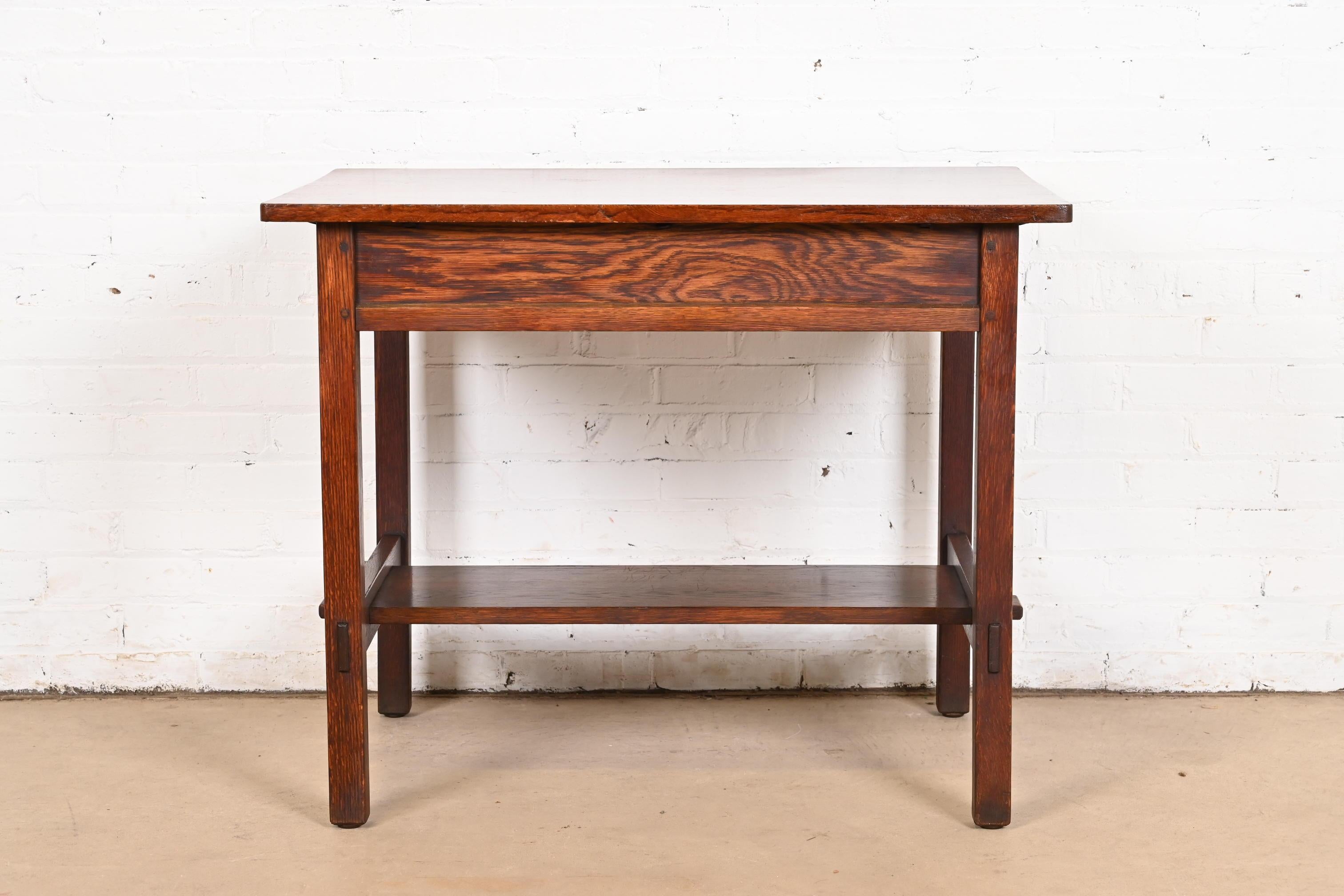 I.L.A. e G.G. Stickley Mission Oak Arts & Crafts - Tavolo da scrittura o da biblioteca in vendita 5