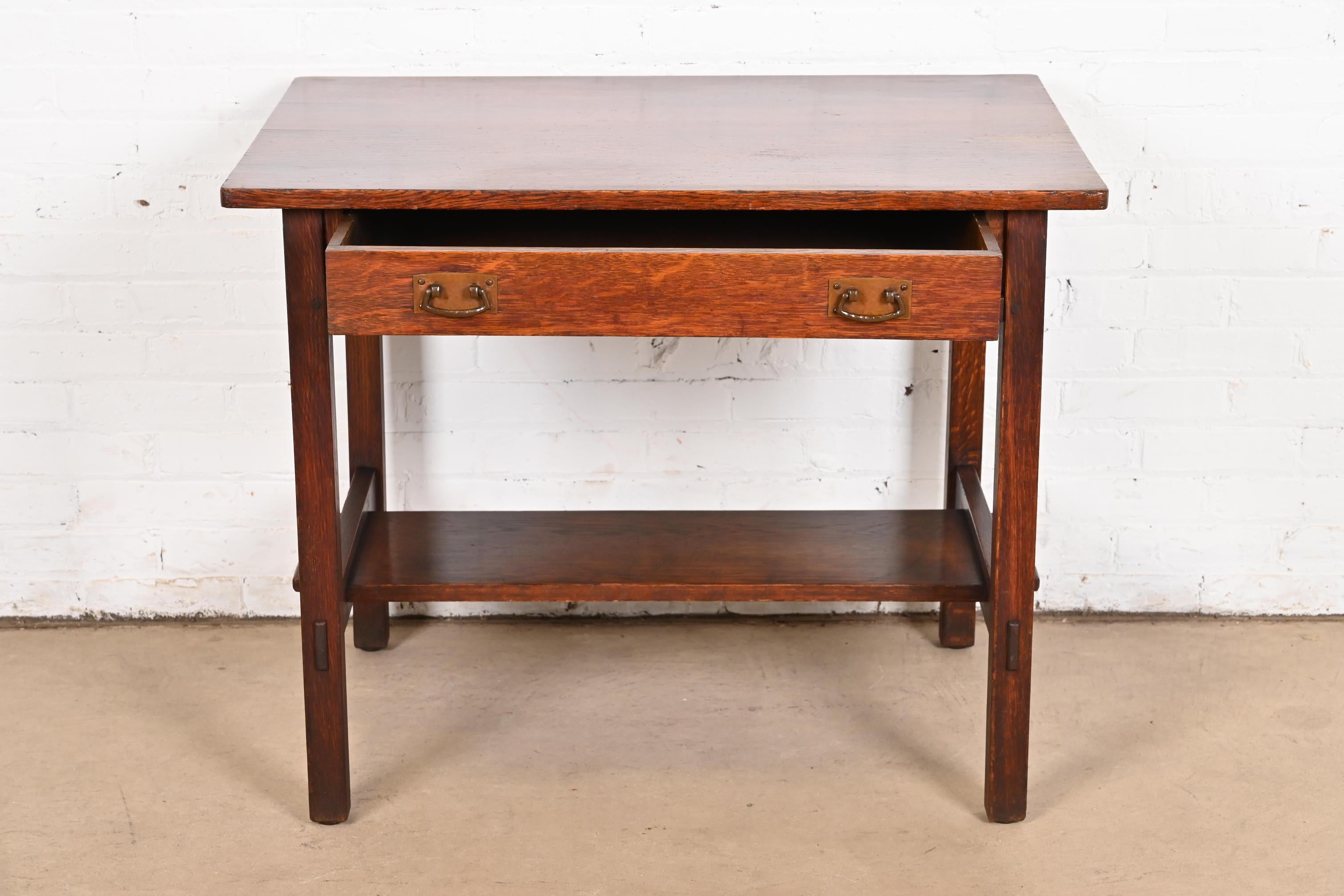 XX secolo I.L.A. e G.G. Stickley Mission Oak Arts & Crafts - Tavolo da scrittura o da biblioteca in vendita