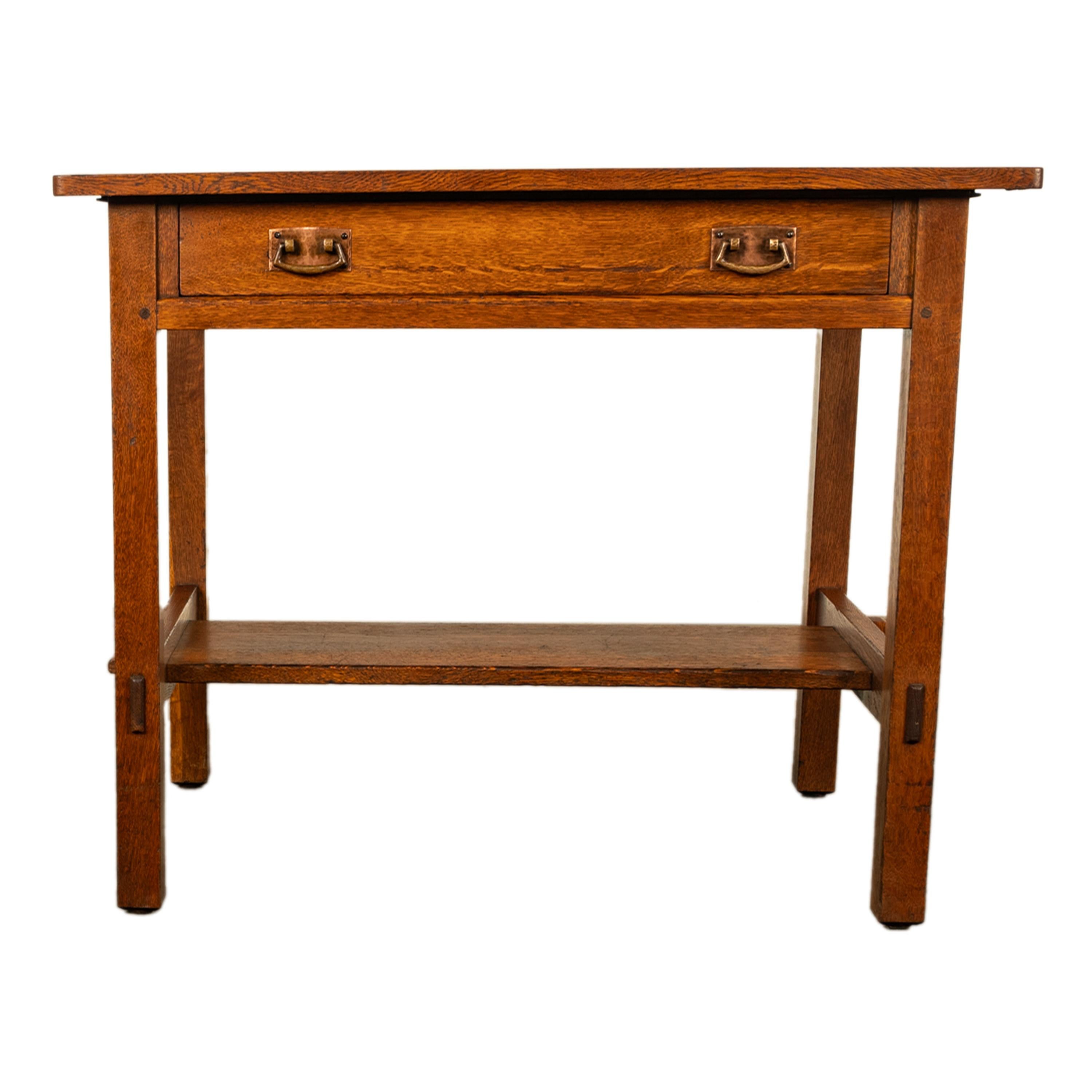 Ancienne table d'écriture et chaise en chêne de la bibliothèque Mission de L. & J. G. Stickley, 1902 en vente 7