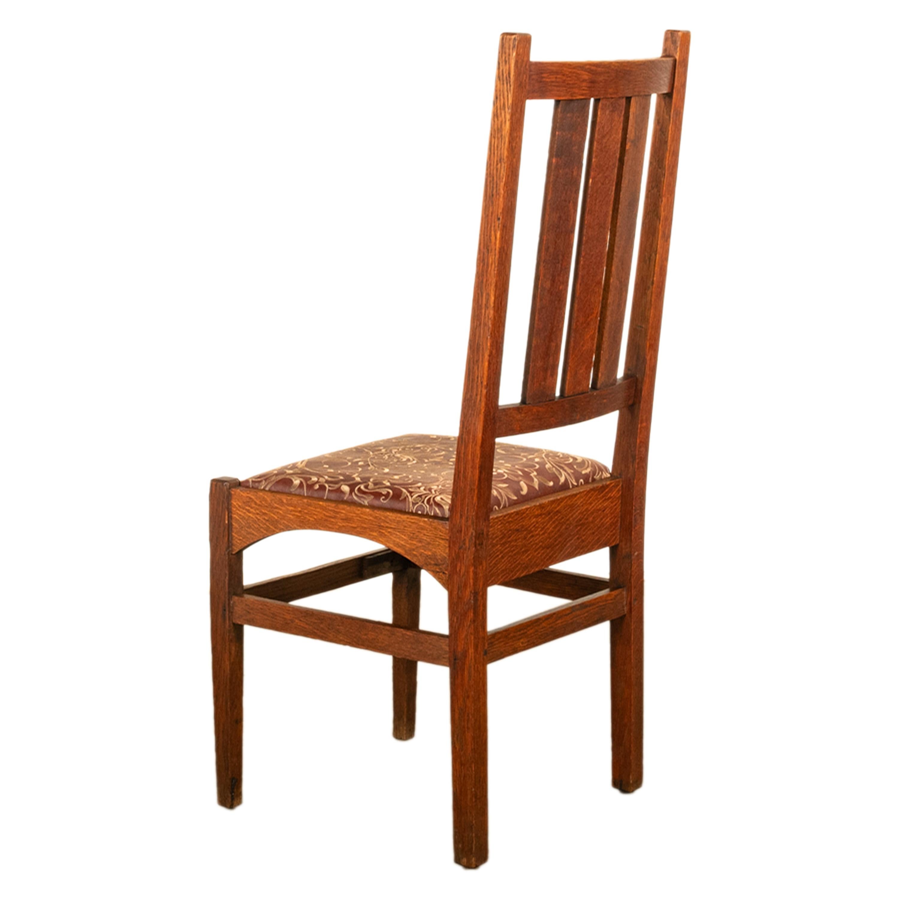 Ancienne table d'écriture et chaise en chêne de la bibliothèque Mission de L. & J. G. Stickley, 1902 en vente 11