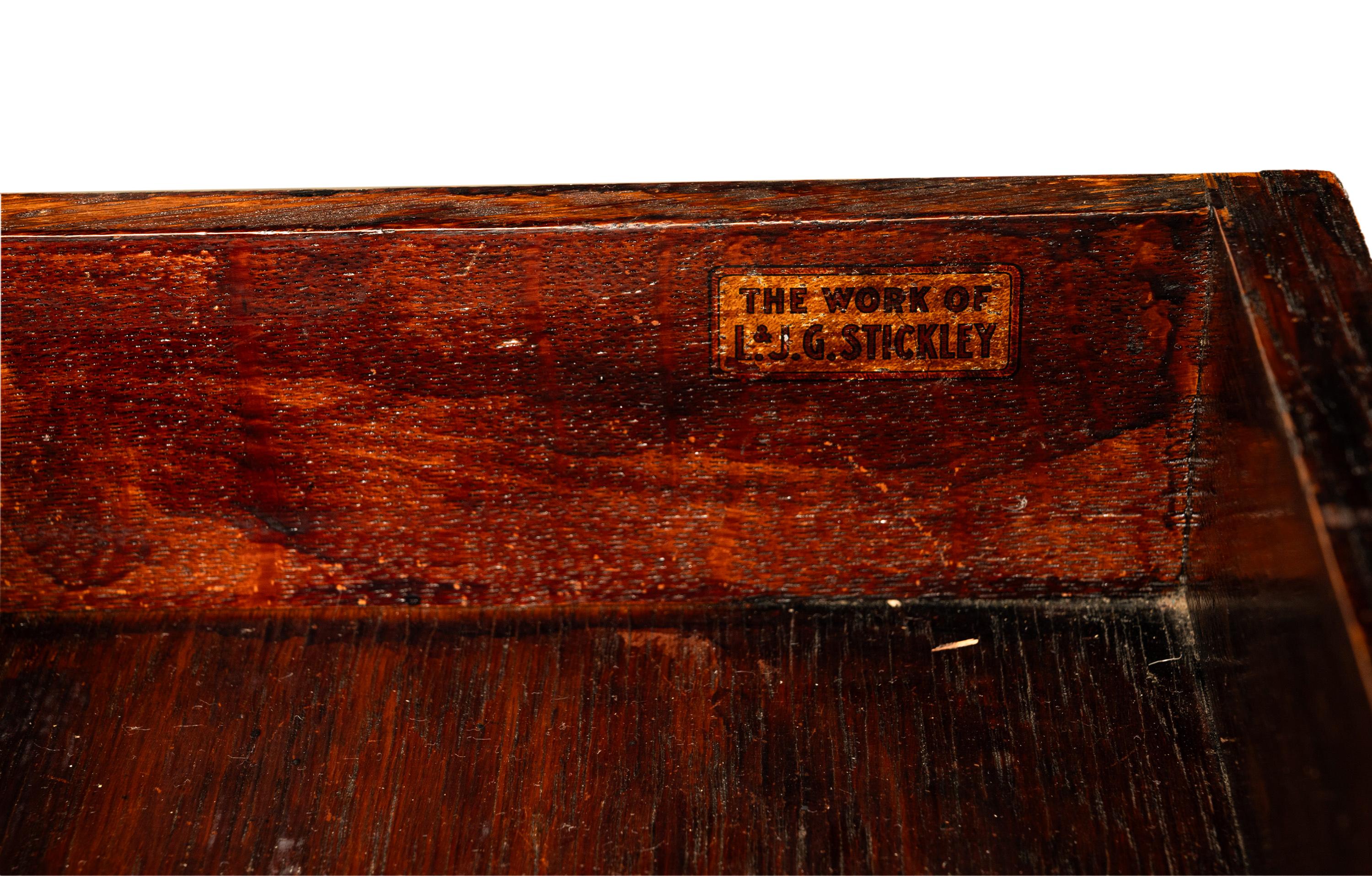 Ancienne table d'écriture et chaise en chêne de la bibliothèque Mission de L. & J. G. Stickley, 1902 en vente 12