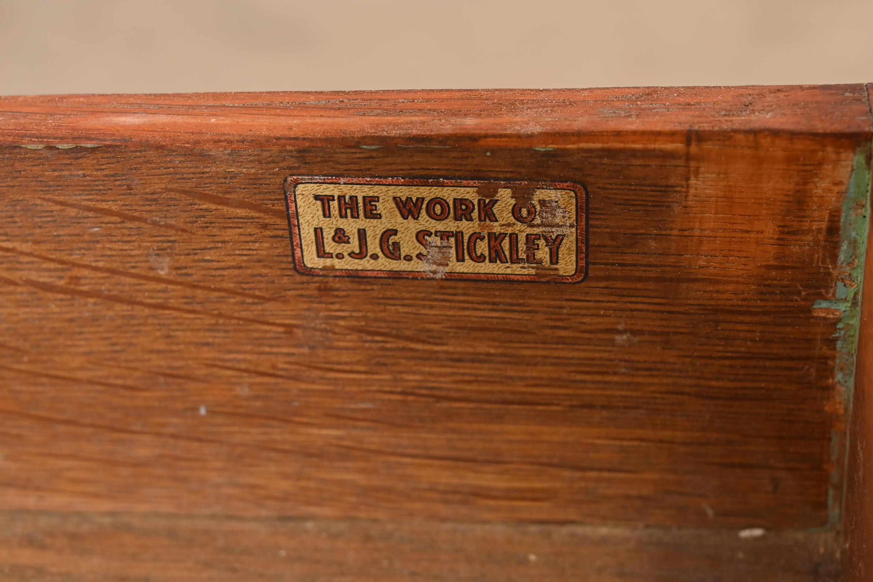 Copper Antique L. & J.G. Stickley Mission Oak Arts & Crafts Desk, Circa 1900 For Sale