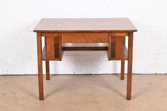 Antique L. & J.G. Stickley Mission Oak Arts & Crafts Desk, Newly Restored