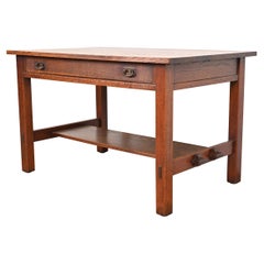 Antico L. & G. J. Scrivania o tavolo da biblioteca Stickley Mission Arts & Crafts in Oak