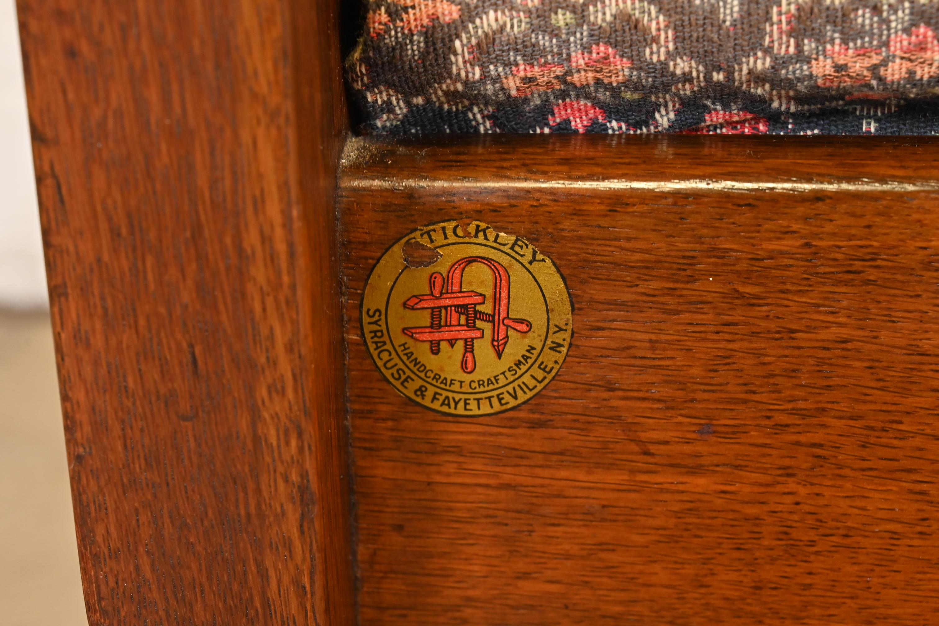 Antico L. & G. J. Divano o poltrona con bracci aperti di Stickley Mission Oak Arts & Crafts in vendita 5