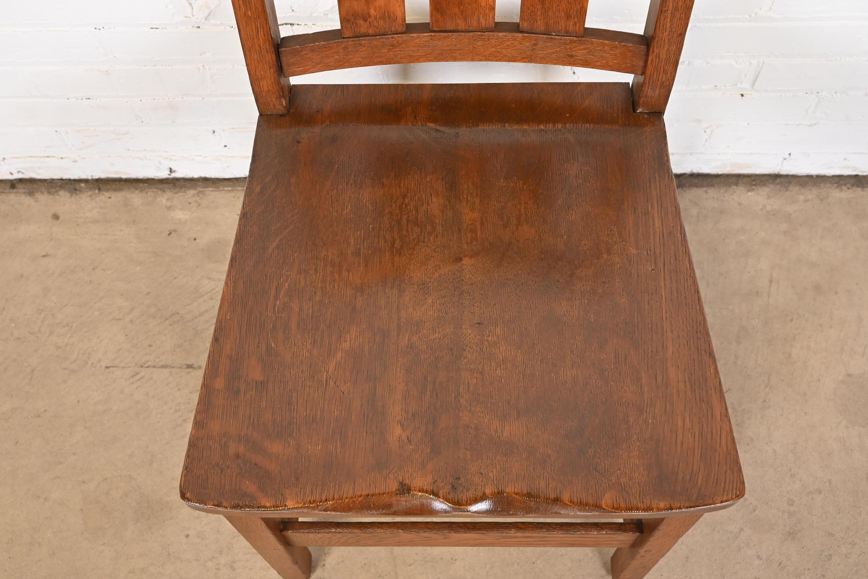Antique L. & J.G. Stickley Mission Oak Arts & Crafts Side Chairs, Pair 3
