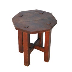 Antique L & JG Stickley Mission Oak Octagonal Plant Stand c1920