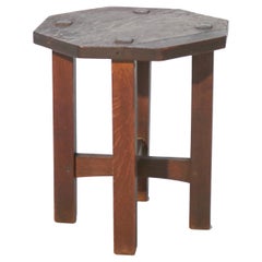 Antico I.L.A. e J.G. Stickley Mission Oak, portavaso ottagonale del 1920 circa