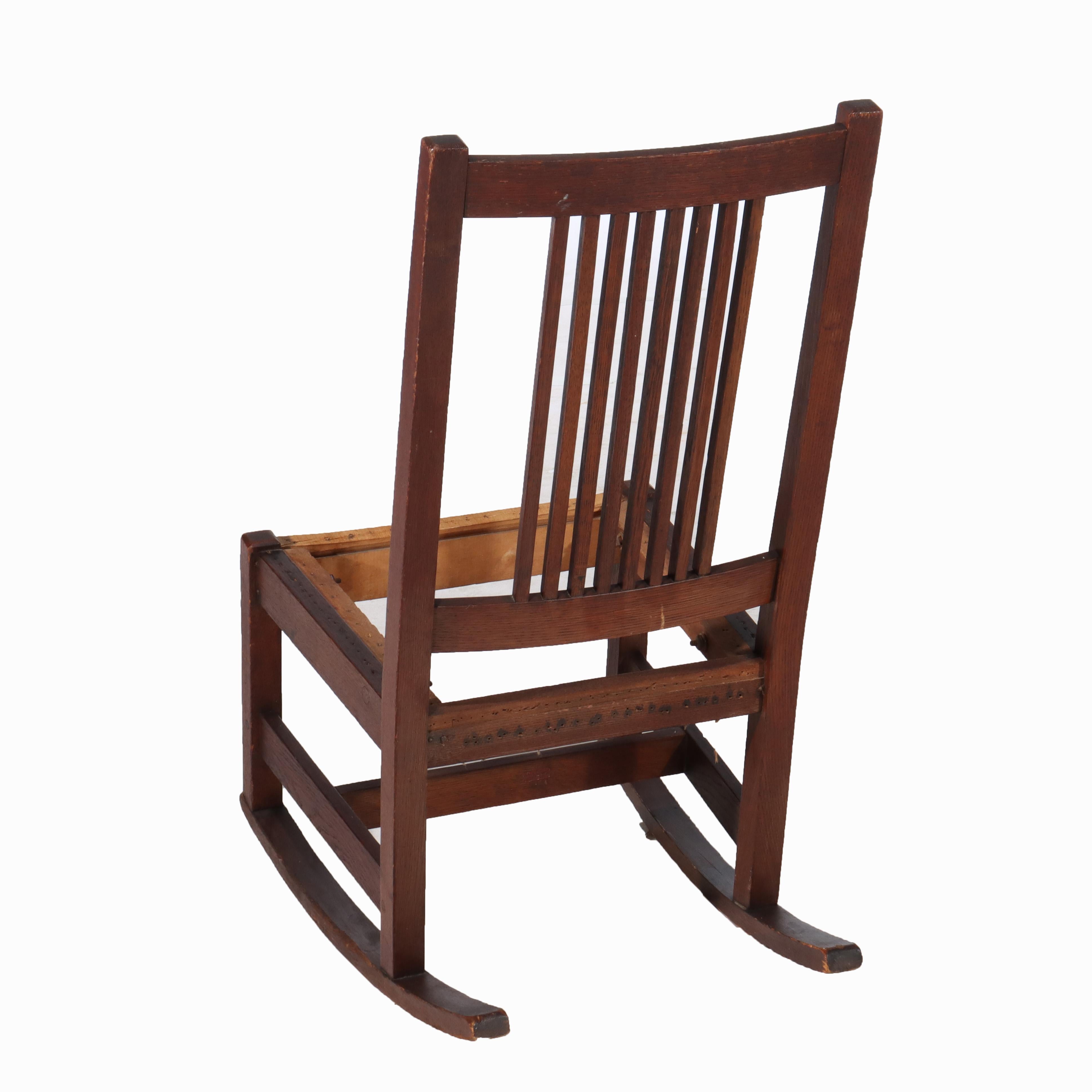 Antiker L & JG Stickley Eiche Spindeldamenstuhl C1910 im Zustand „Gut“ im Angebot in Big Flats, NY