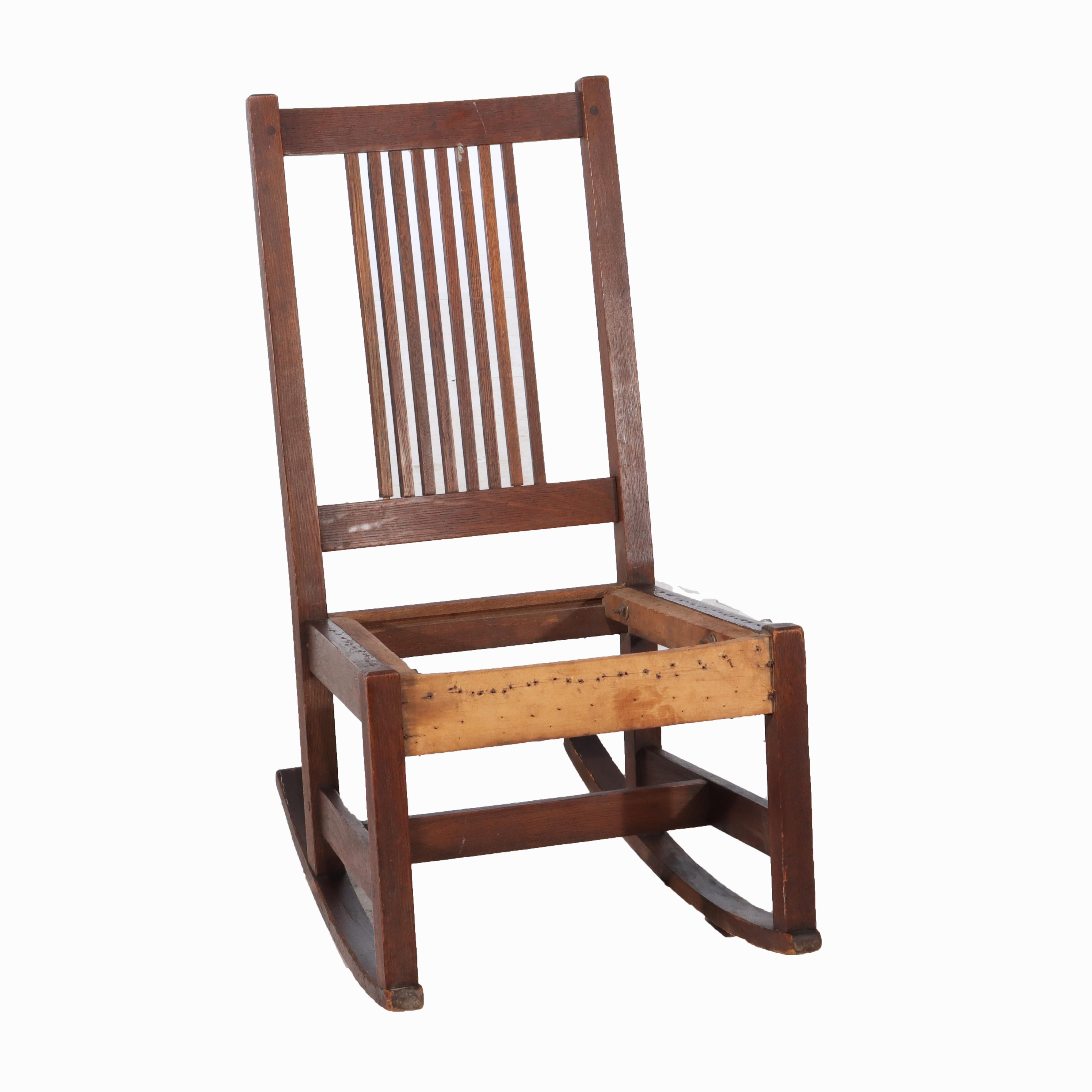 Antiker L & JG Stickley Eiche Spindeldamenstuhl C1910 (Eichenholz) im Angebot