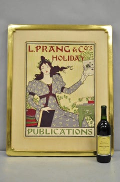 Antique L. Prang & Co's Louis Rhead 1895 Holiday Magazine Framed Art Print