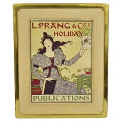 Antique L. Prang & Co's Louis Rhead 1895 Holiday Magazine Framed Art Print
