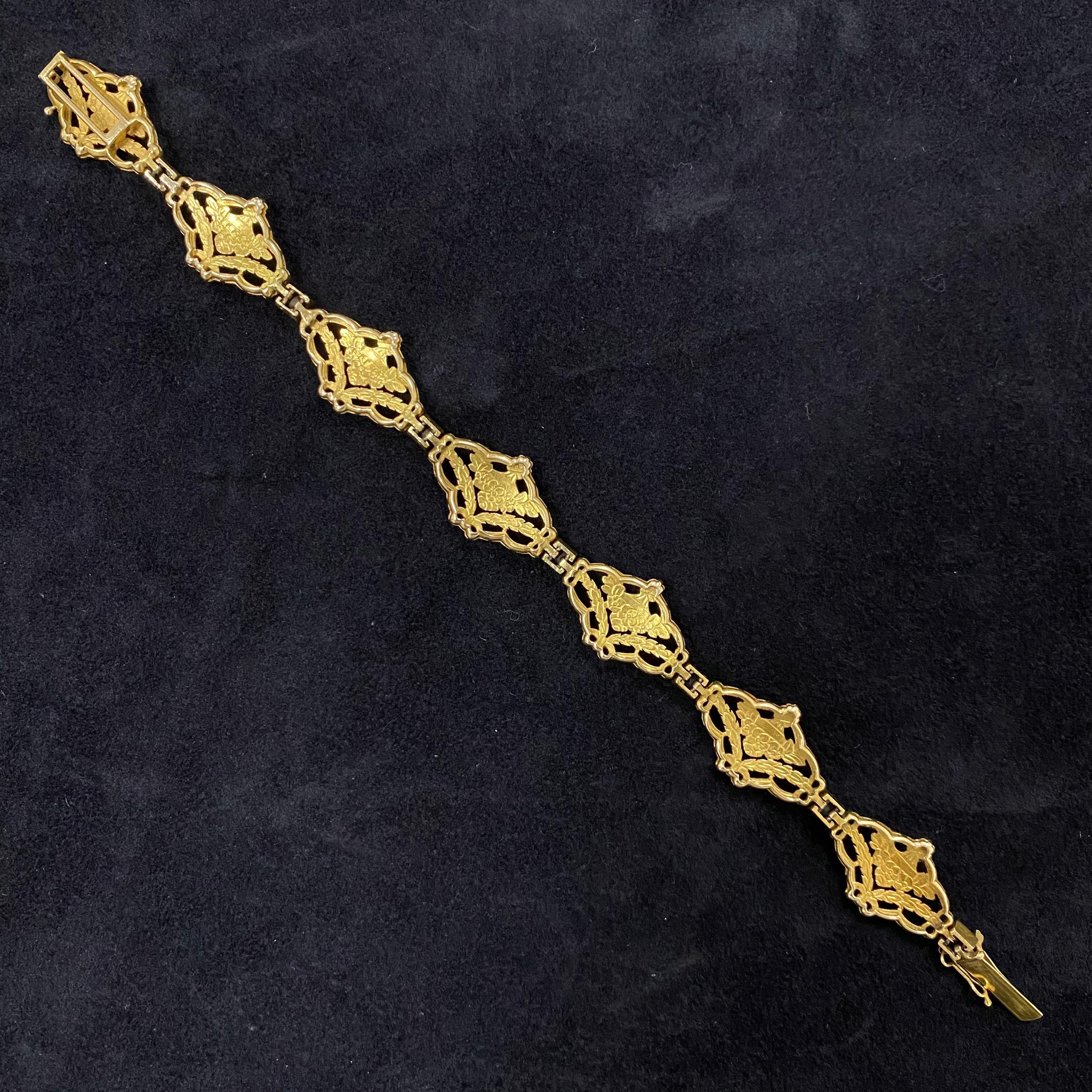 Antique La Belle Epoque Edwardian Sapphire Bracelet Yellow Gold Portuguese 1910s 5