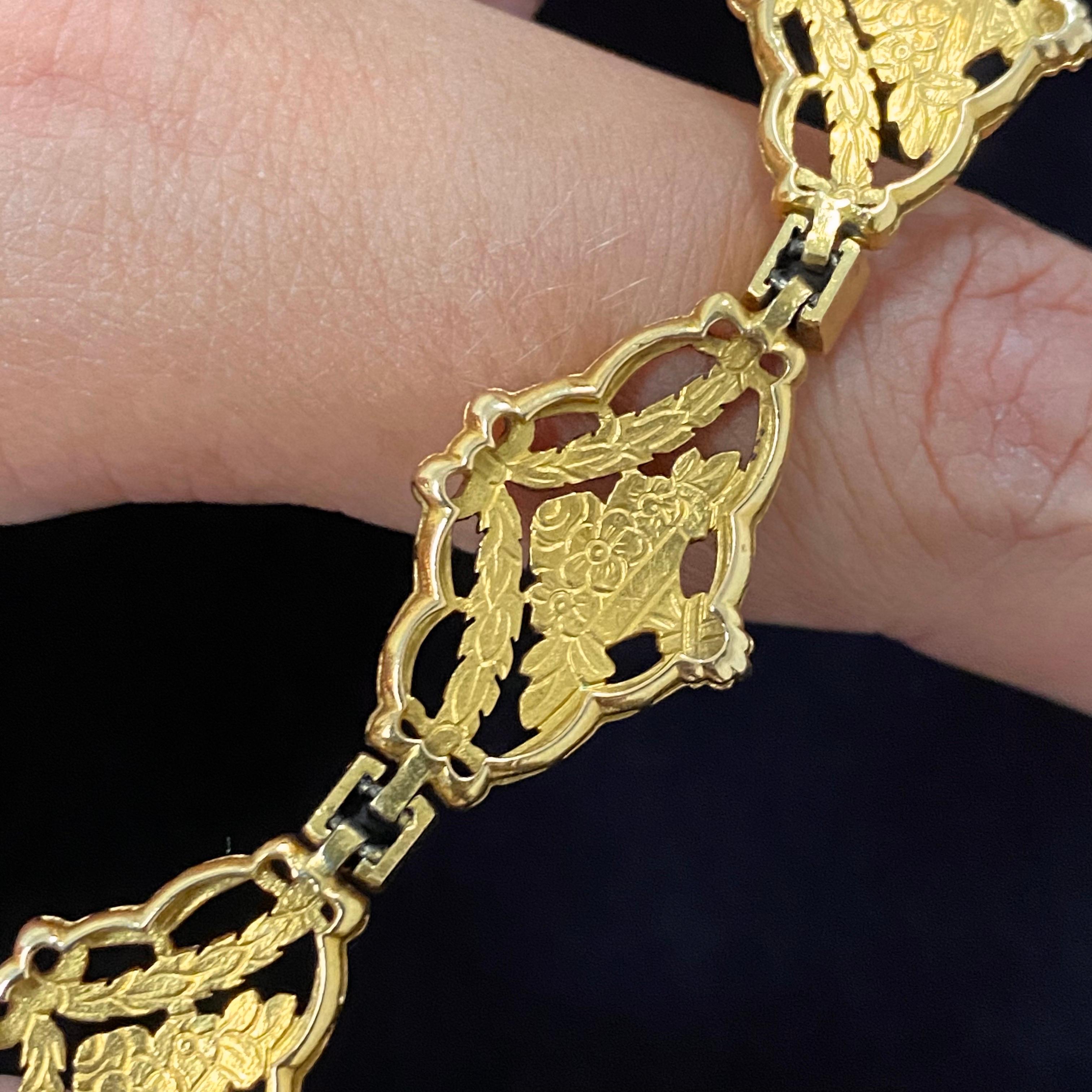 Antique La Belle Epoque Edwardian Sapphire Bracelet Yellow Gold Portuguese 1910s 9