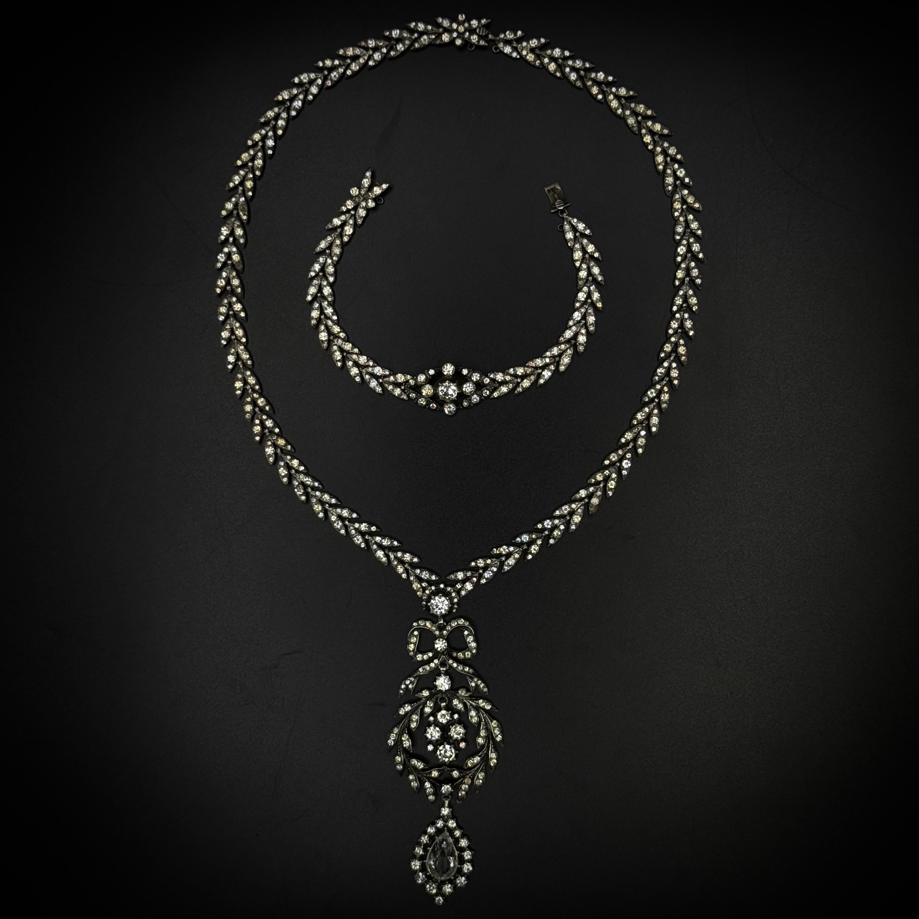Antico La Belle Époque Collana Bracciale Set d'argento portoghese del XIX secolo in vendita 9