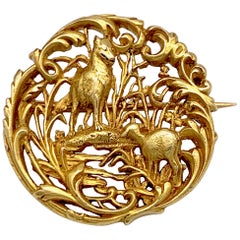 Antico Menu Maison G. Doré La Fontaine "Il lupo e l'agnello" Oro 18KT