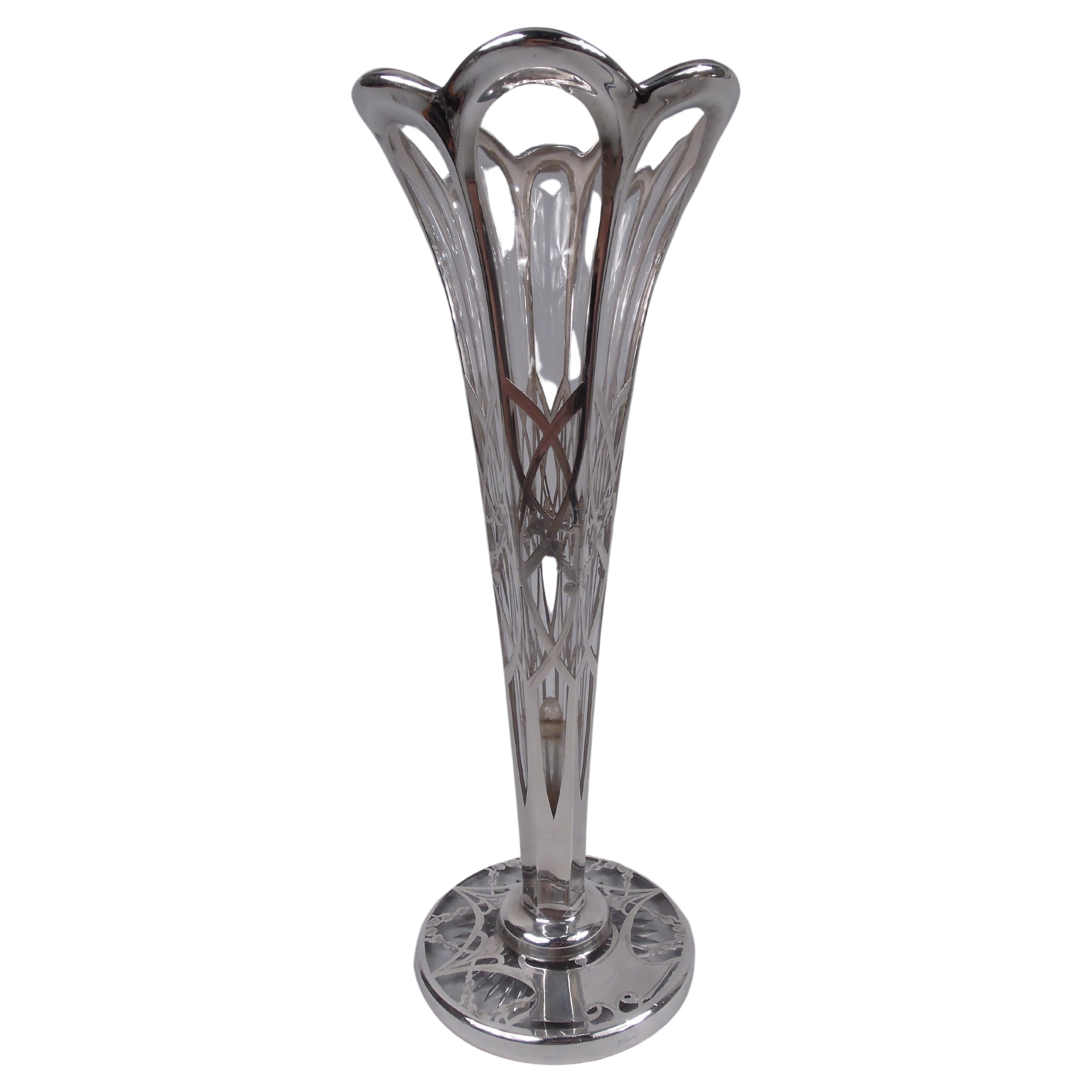 Antike klassische Silber-Overlay-Vase, La Pierre Edwardian, Edwardian