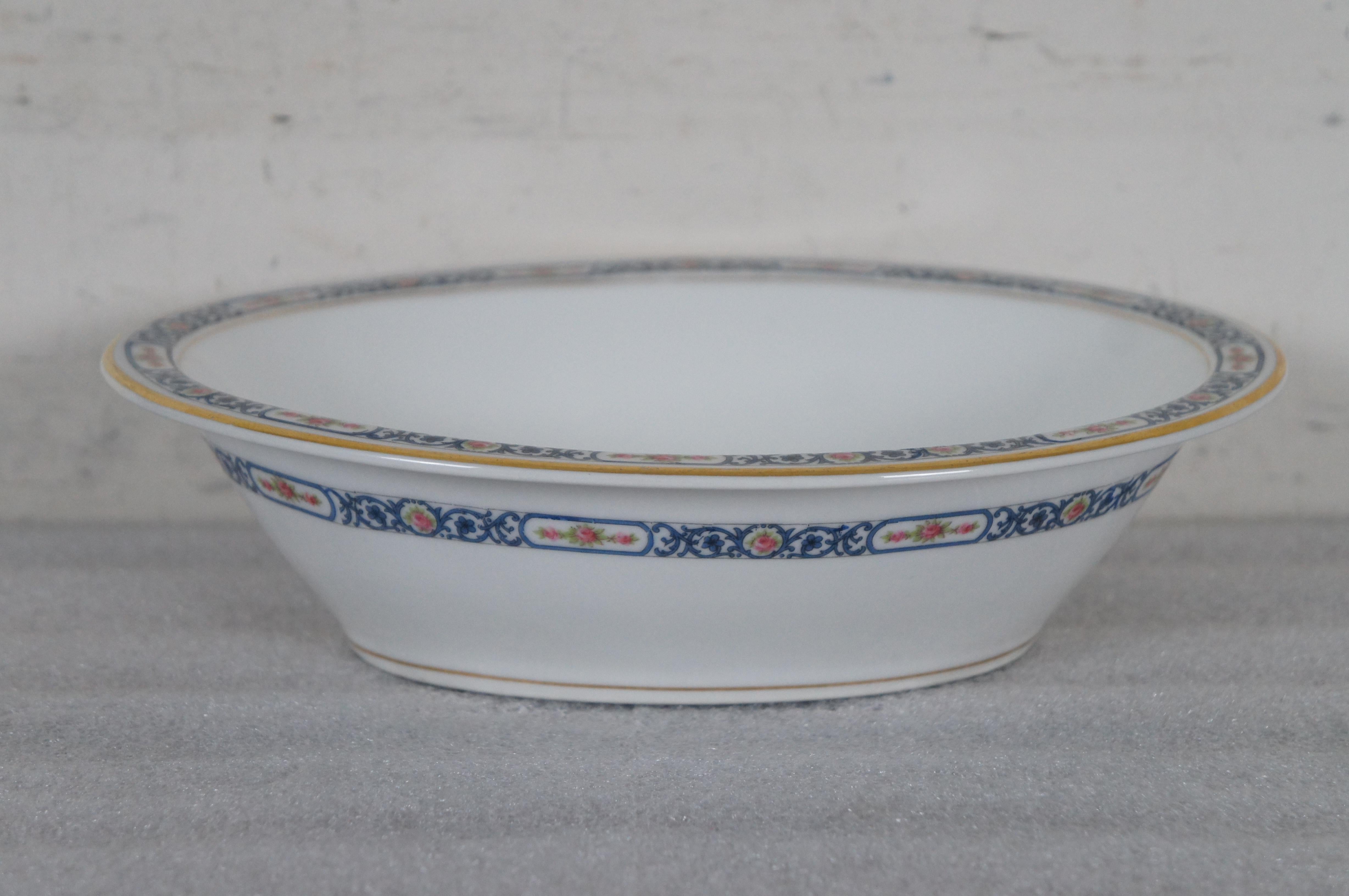20th Century Antique La Porcelain Limousine Limoges France 48pc Porcelain China Set For Sale
