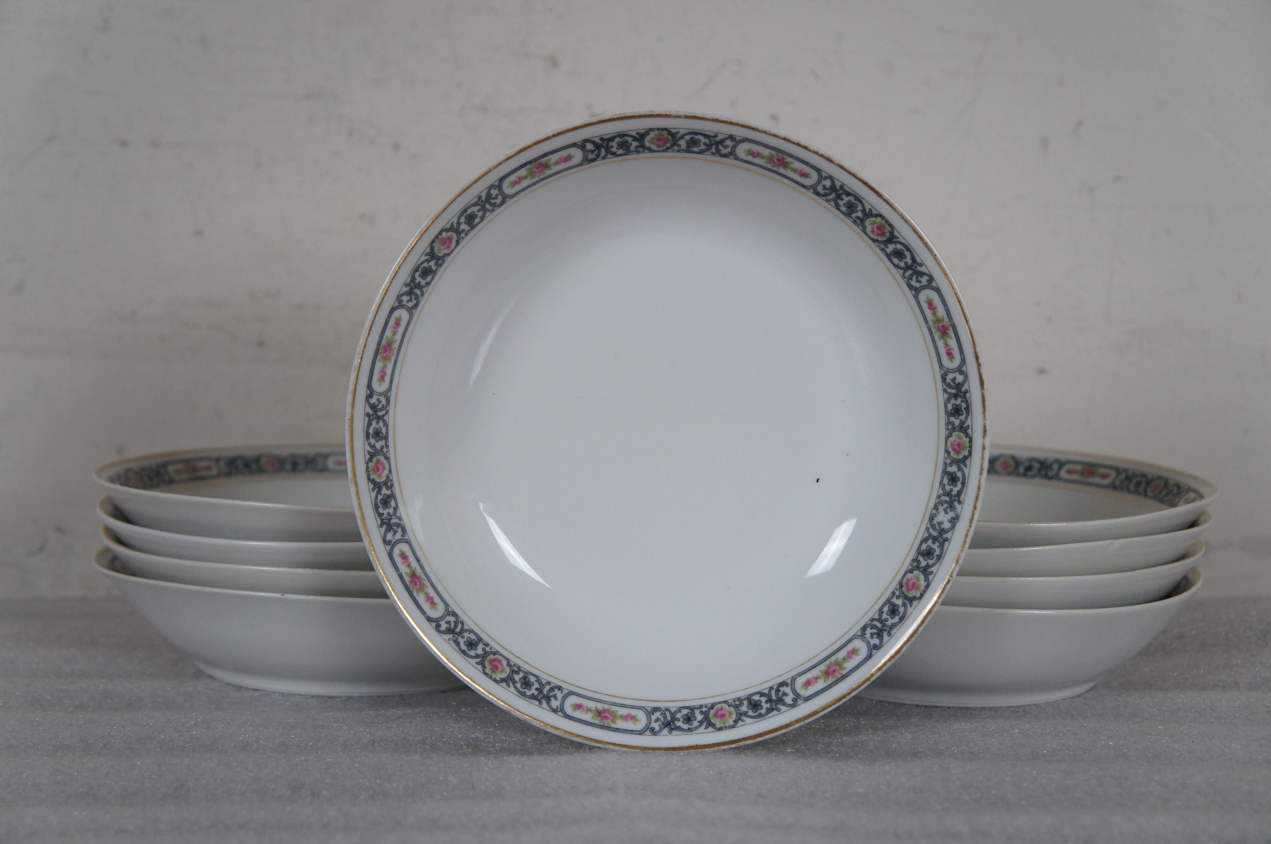 Antique La Porcelain Limousine Limoges France 48pc Porcelain China Set For Sale 4