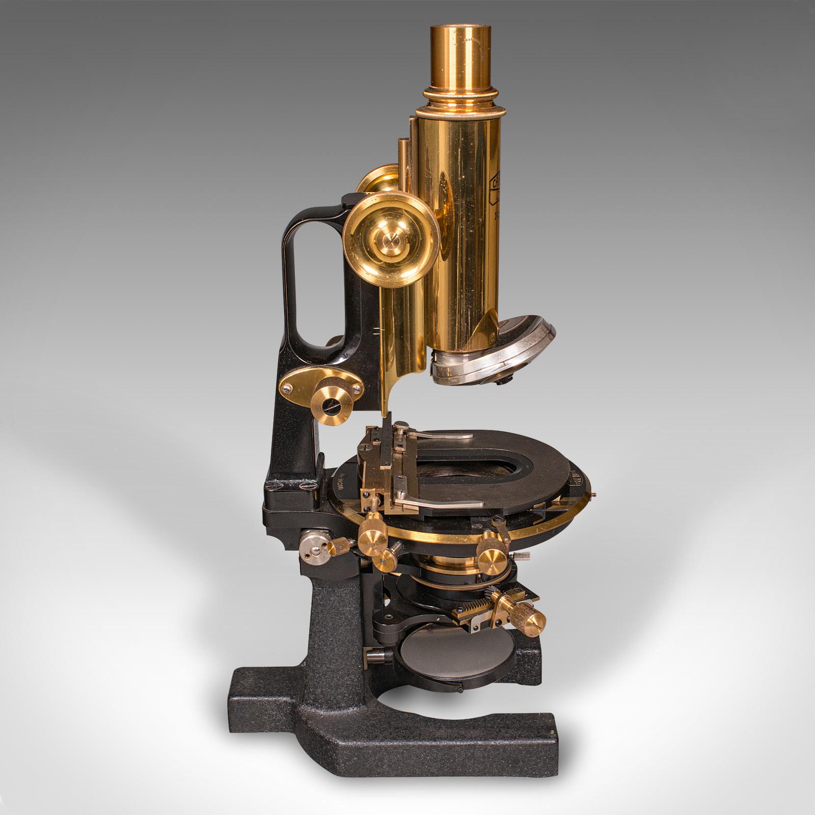 Antique Laboratory Microscope, German, Scientific Instrument, Carl Zeiss Jena In Good Condition For Sale In Hele, Devon, GB