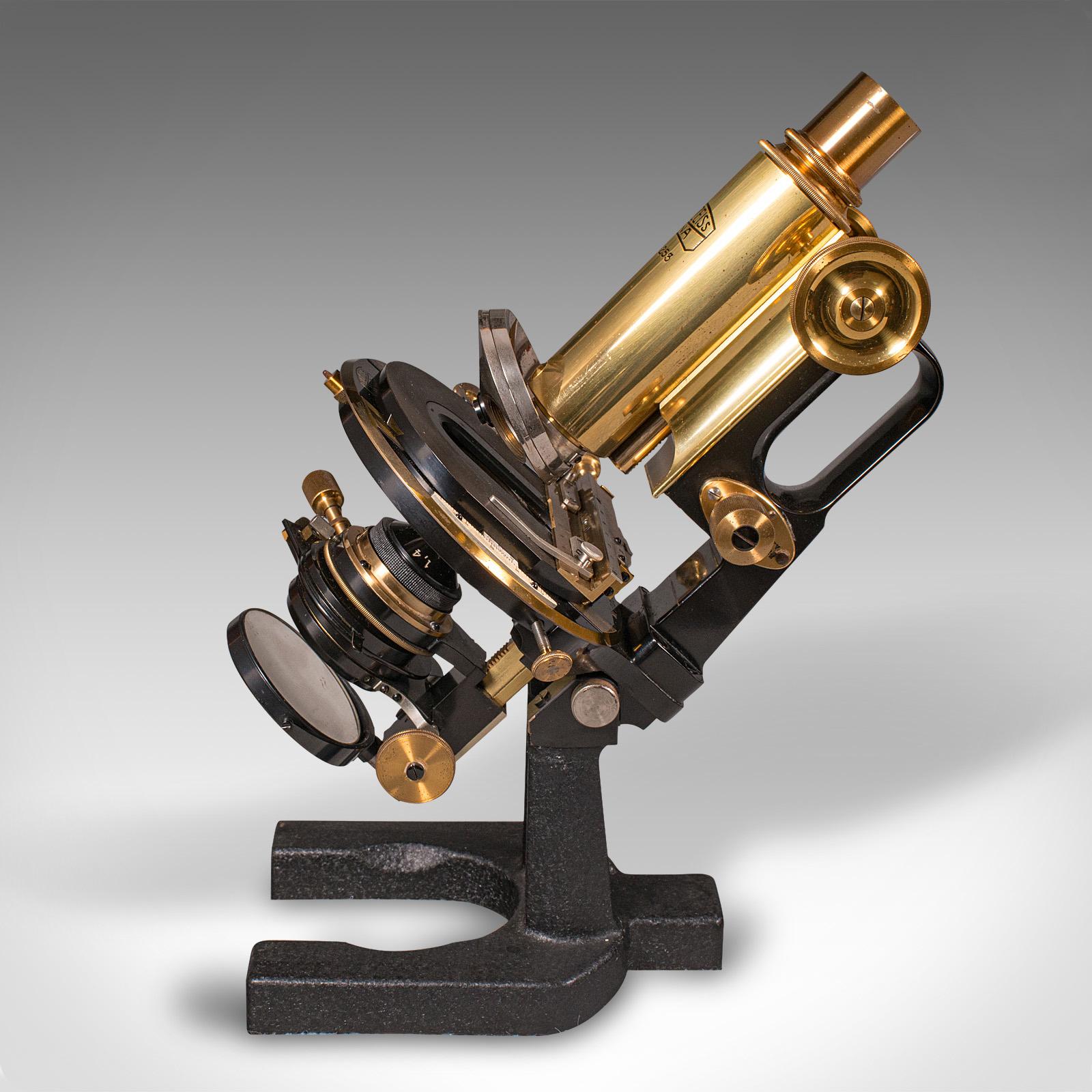20th Century Antique Laboratory Microscope, German, Scientific Instrument, Carl Zeiss Jena For Sale