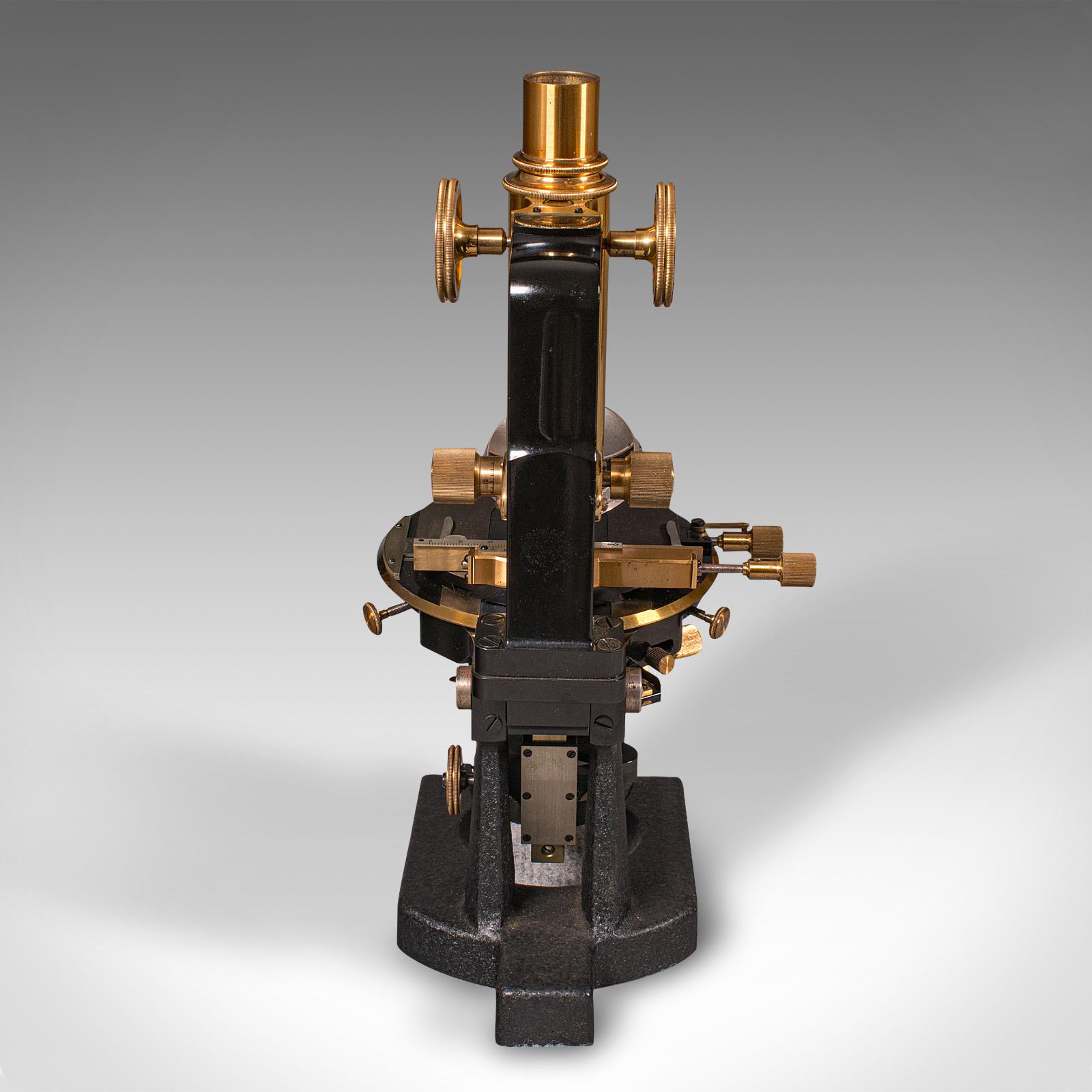 Brass Antique Laboratory Microscope, German, Scientific Instrument, Carl Zeiss Jena For Sale