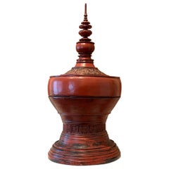 Antique Lacquer Offering Elm Bowl Southeast Asia
