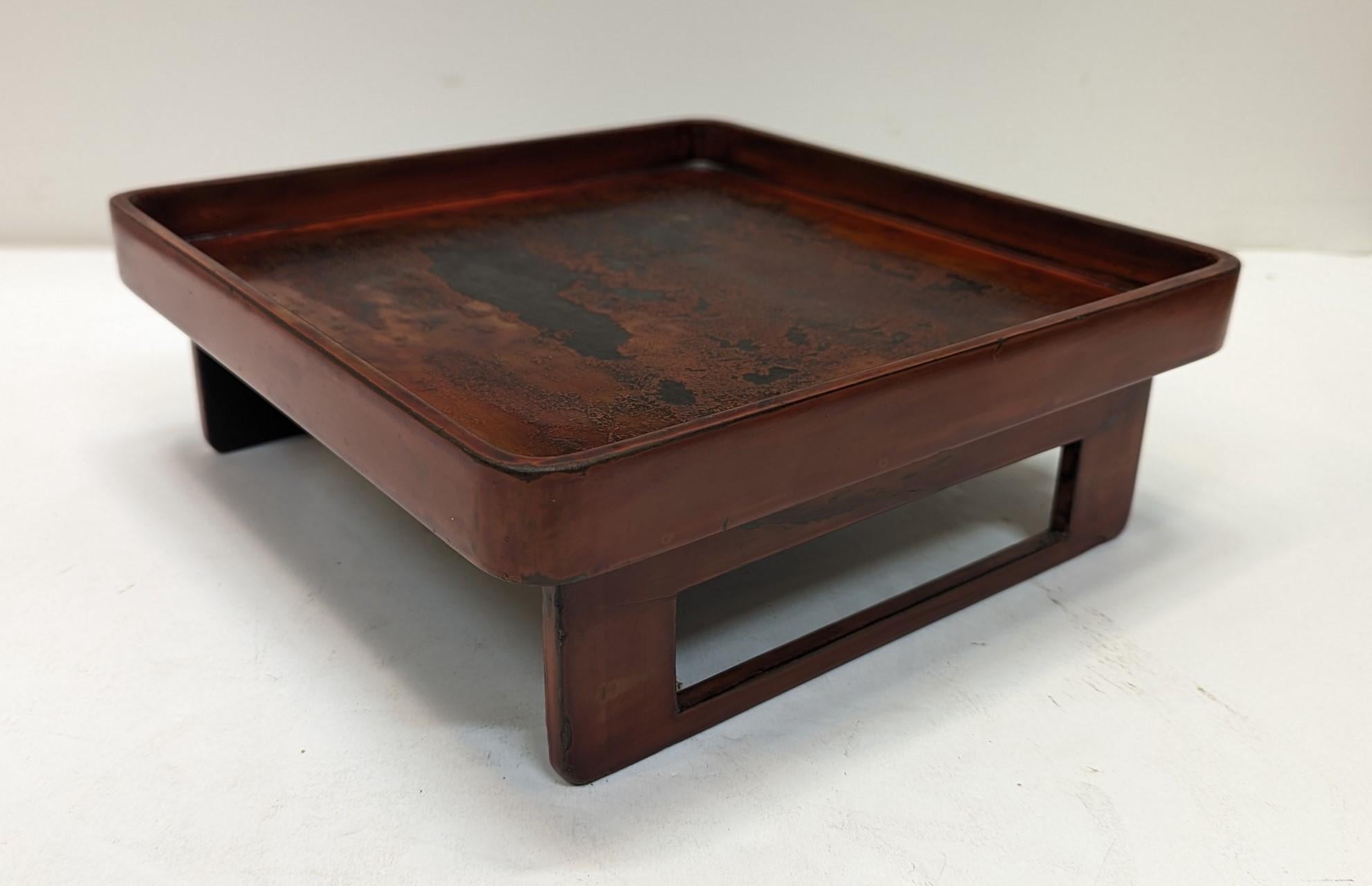 Wood Antique Lacquer Tray For Sale