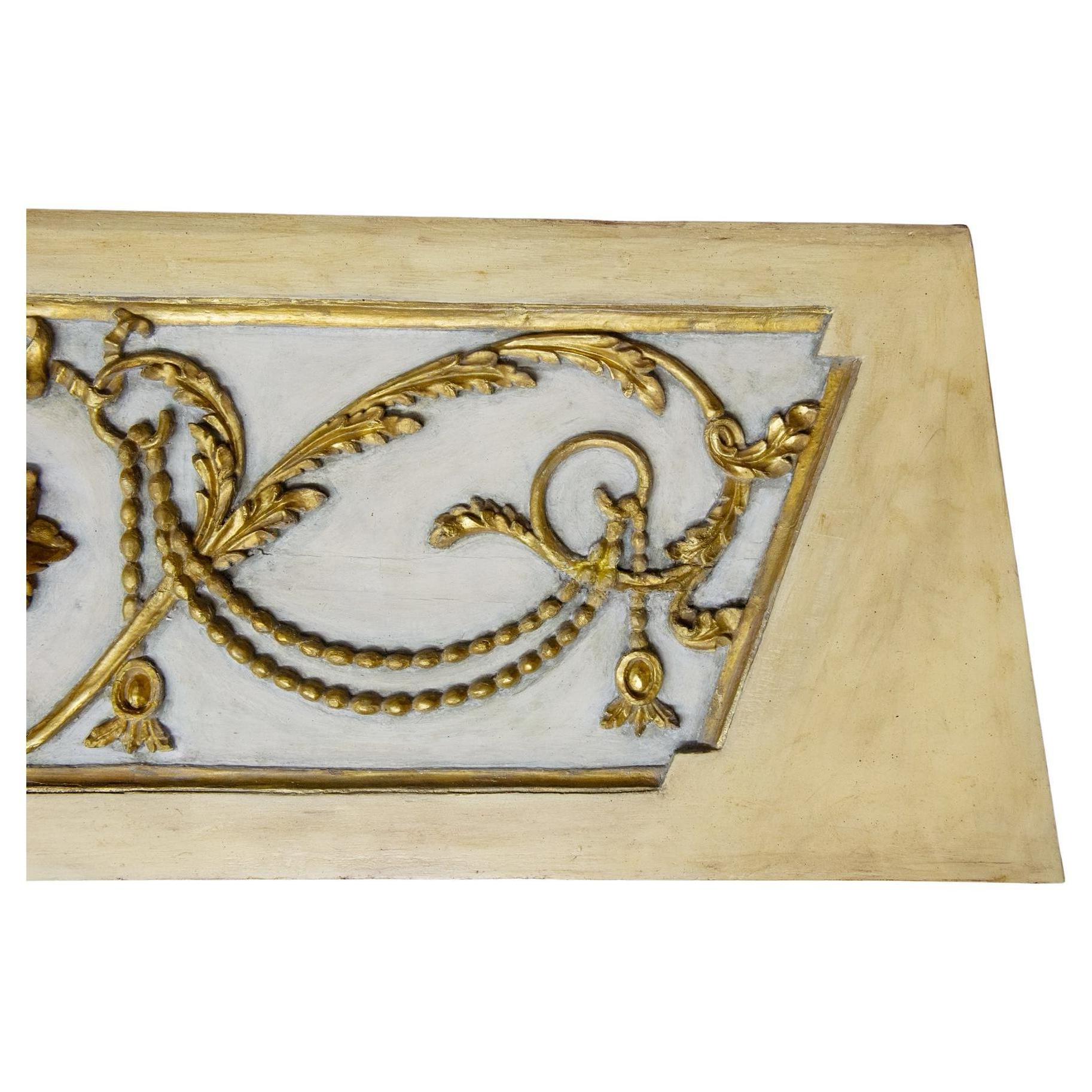 Gilt Antique Lacquered and Gilded Wooden Panel For Sale