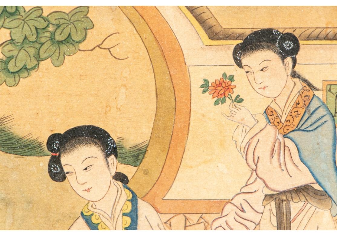 Ancienne armoire chinoise laquée et décorée de peinture à restaurer Abîmé - En vente à Bridgeport, CT