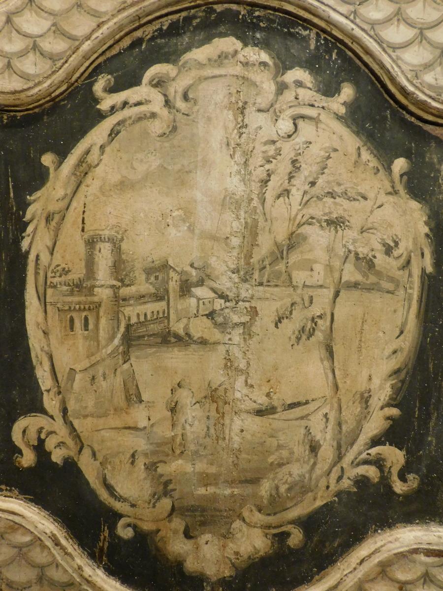 italien Porte ancienne laquée et peinte, du 18ème siècle Florence Italie en vente