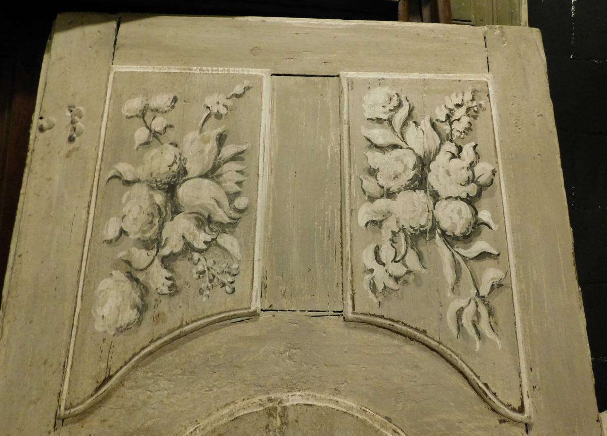 Peuplier Porte ancienne laquée et peinte, du 18ème siècle Florence Italie en vente