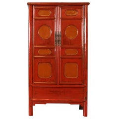 Antique Lacquered Chinese Cabinet, Original Paint