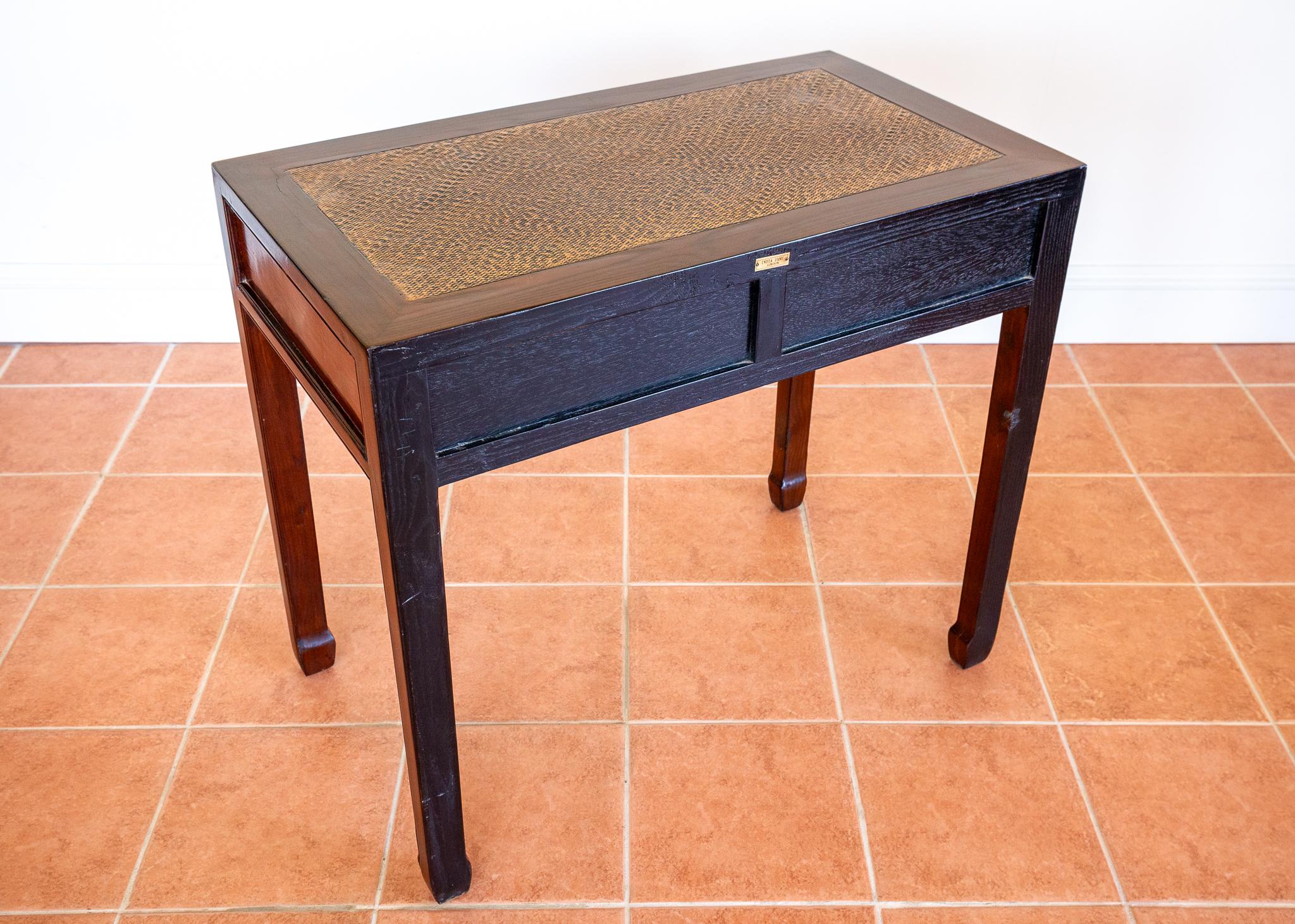 Antique Lacquered Chinese Console Table Side Desk Inlaid Jumu Elm Early 20th C For Sale 3