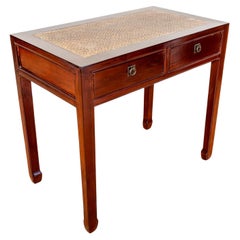 Antique Lacquered Chinese Console Table Side Desk Inlaid Jumu Elm Early 20th C