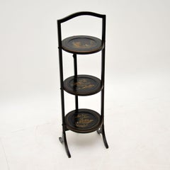 Antique Lacquered Chinoiserie Cake Stand