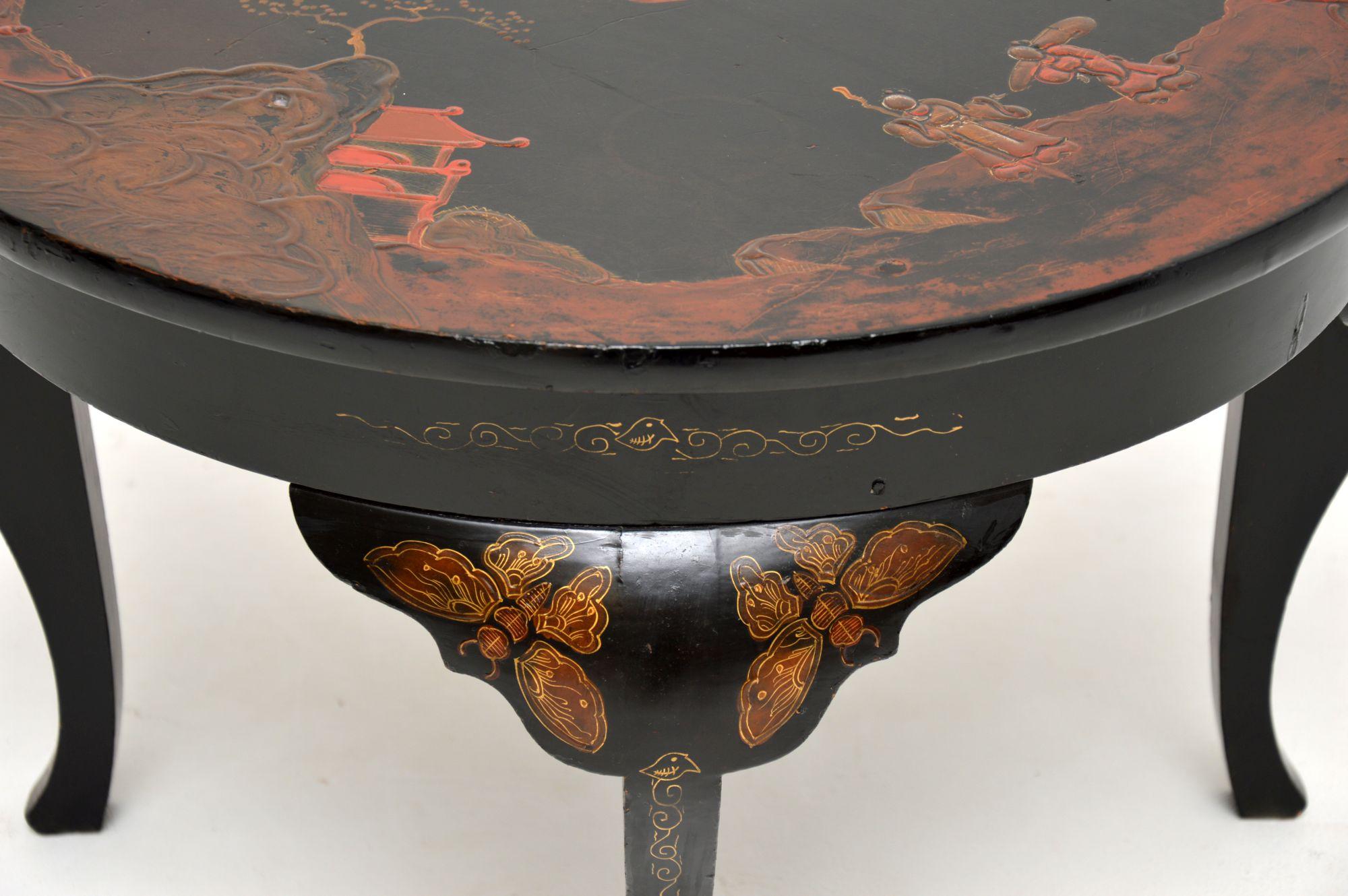 Antique Lacquered Chinoiserie Coffee Table 5