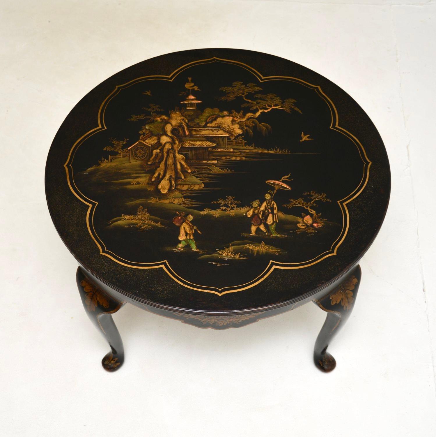 Antique Lacquered Chinoiserie Coffee Table In Good Condition For Sale In London, GB