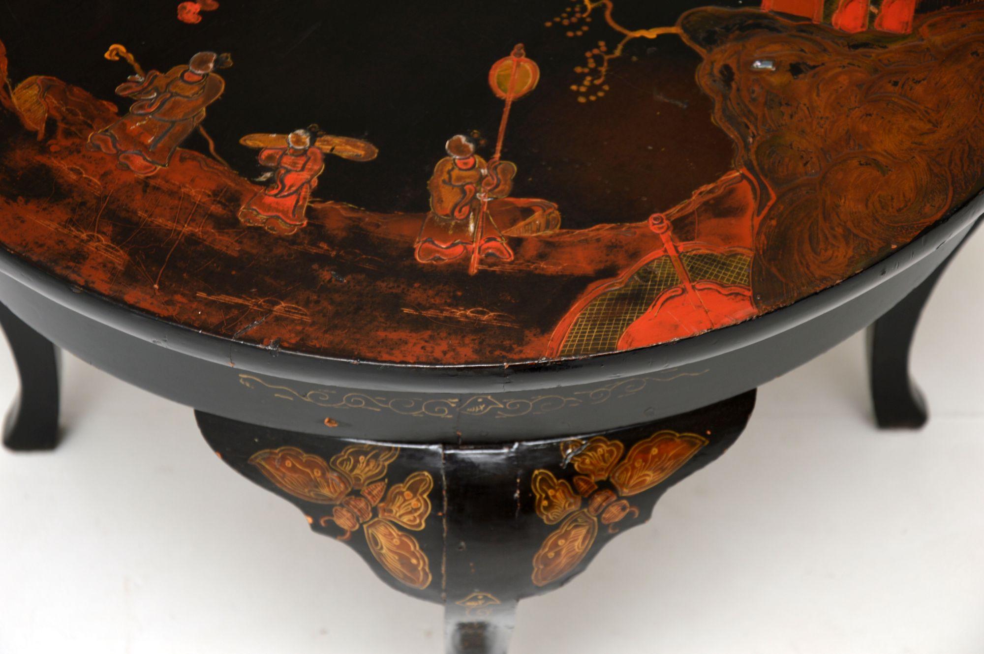 20th Century Antique Lacquered Chinoiserie Coffee Table