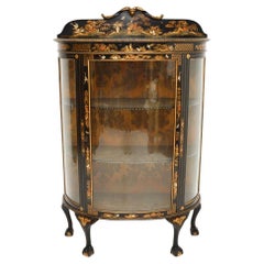Antique Lacquered Chinoiserie Display Cabinet