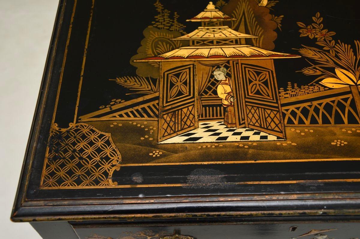 Tavolino da toilette antico laccato Chinoiserie 2