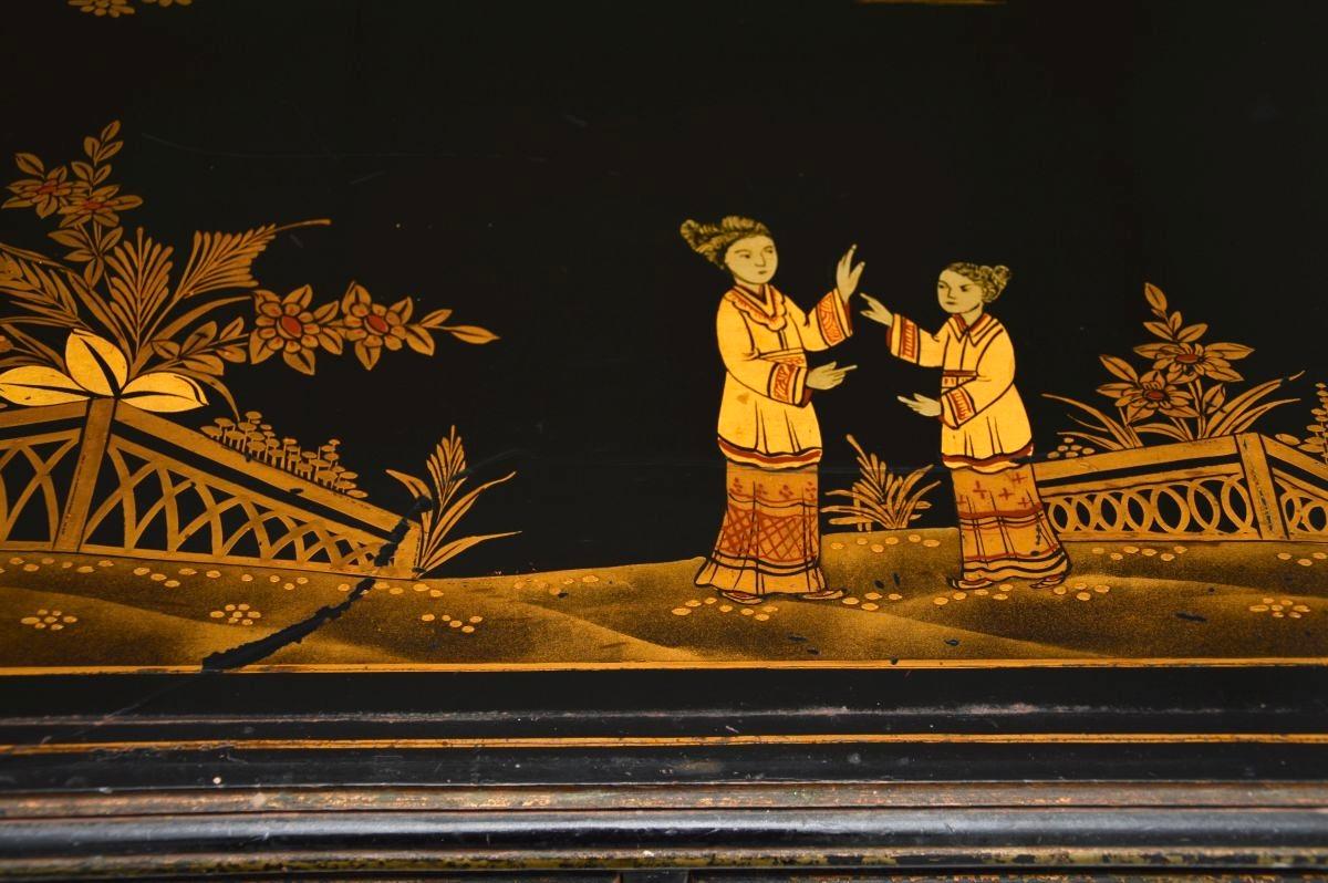 Tavolino da toilette antico laccato Chinoiserie 3