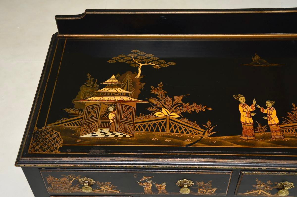 Specchio Tavolino da toilette antico laccato Chinoiserie
