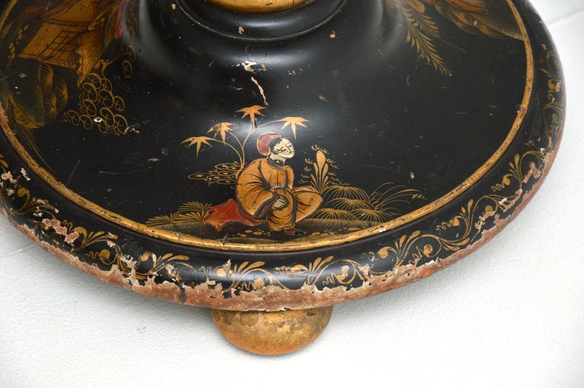 Bois Lampadaire laqué ancien style chinoiseries en vente