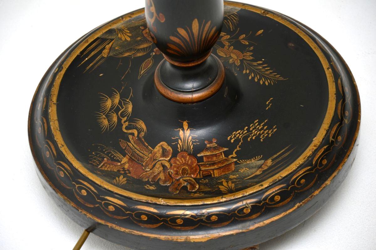 Bois Lampadaire laqué ancien style chinoiseries en vente