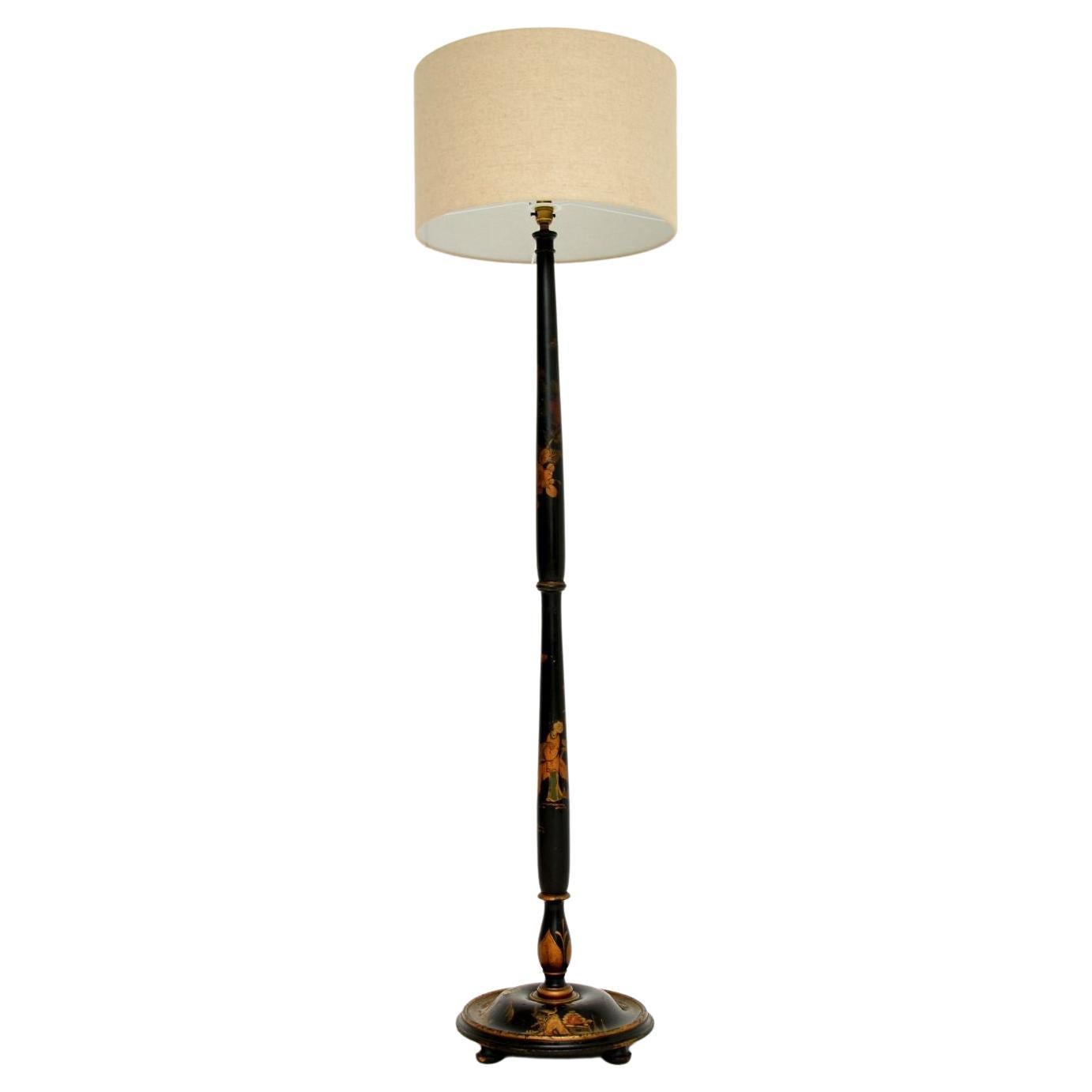 Antique Lacquered Chinoiserie Floor Lamp