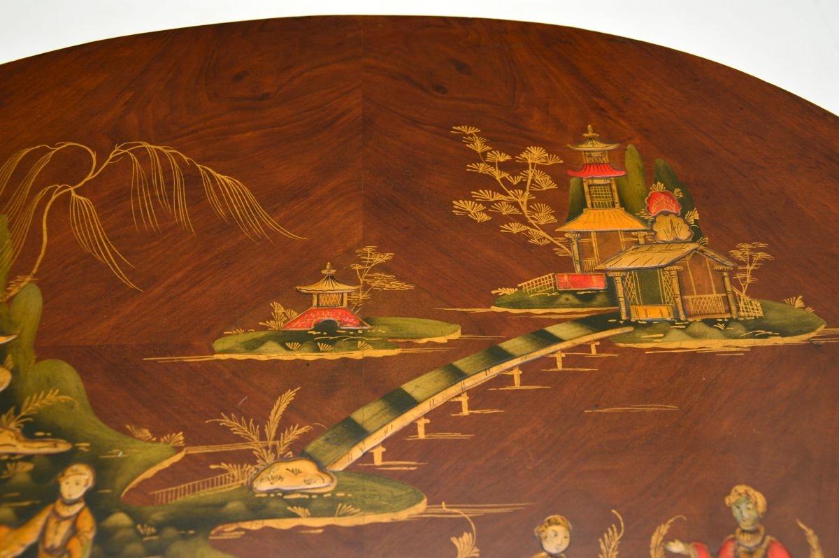 Antique Lacquered Chinoiserie Kidney Shaped Coffee Table 2