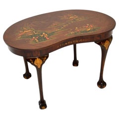 Antique Lacquered Chinoiserie Kidney Shaped Coffee Table