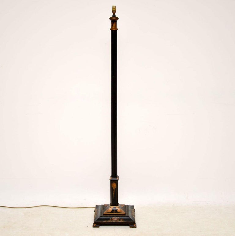 Antique Lacquered Chinoiserie Lamp Stand For Sale at 1stDibs